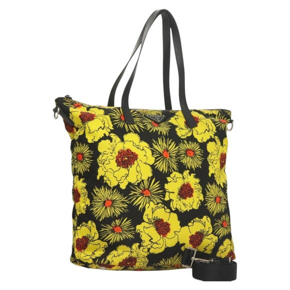 PRADA Hand Bag Nylon Yellow Silver - Picture 1 of 9